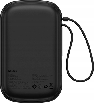 Power bank Baseus QPow Pro+, 20000mAh, 22.5W, me kabllo USB-C, i zi