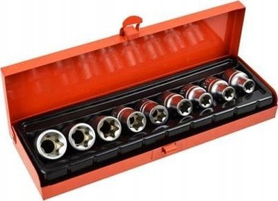 Set çelësash Torx GEKO, 9 copa, E10–E24, 1/2\"