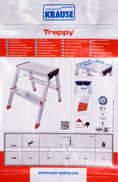 Shkallë palosëse dyshe Krause Treppy 130020, metalike, dyanshme, gri