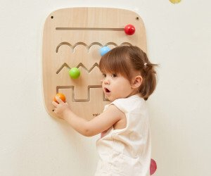 Lodër druri sensoriale VIGA Maze, tabelë manipulimi, 40 cm, shumëngjyrëshe