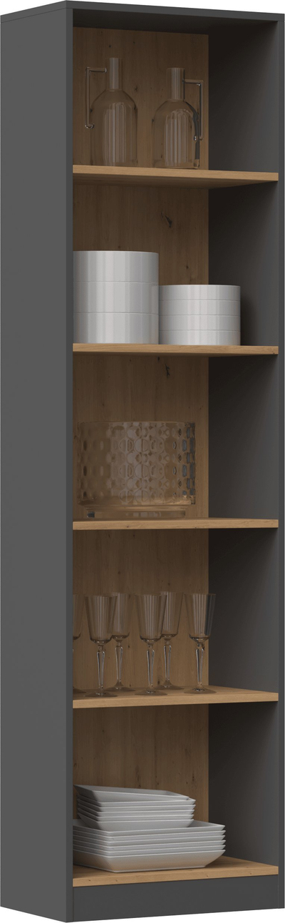 Raft librash Topeshop SHELF R50, 5 rafte, material druri, antracit dhe lisi artisan