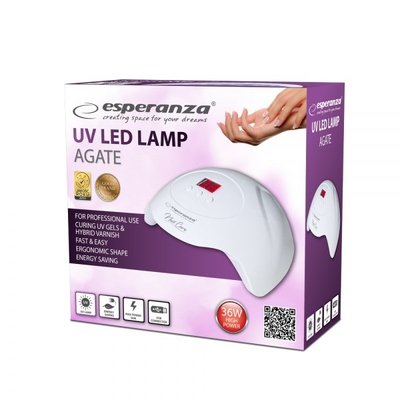 Lampë thonjsh Esperanza Agate, LED UV, me sensor lëvizjeje, e bardhë
