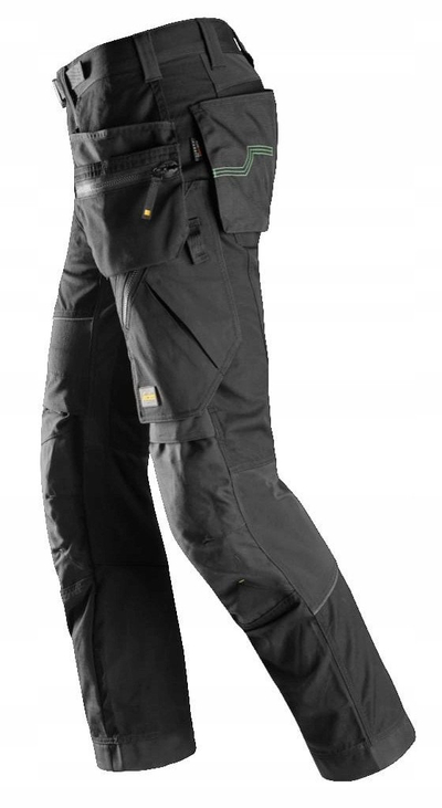 Pantallona pune Snickers FlexiWork, me xhepa holster, të përforcuara, të zeza, masa 48
