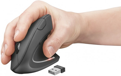 Mouse vertikal Trust Verto 22879, pa tela, 1600 dpi, gri