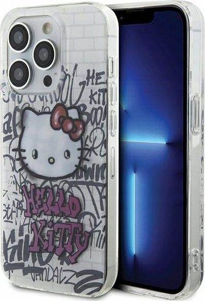Футрола за телефон Hello Kitty HKHCP14XHDGPHT, за iPhone 14 Pro Max 6.7", тврда футрола TPU, бела