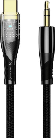 Kabllo audio Jellico B21, USB C me 3.5mm, 1.2m, e zezë