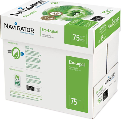 Letër zyre Navigator Eco-Logical, A4, 75 g/m², 2500 fletë, e bardhë