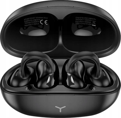 Kufje wireless Hoco EW57 Auspicious, True Wireless, me kuti karikimi, të zeza