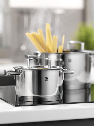 Сет лонци Zwilling Universal 5, нерѓосувачки челик, компатибилен со индукција, сребрена боја