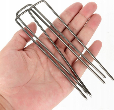 Gjemb metalik për agrotekstil Steel, U 20cm, set 50 copë