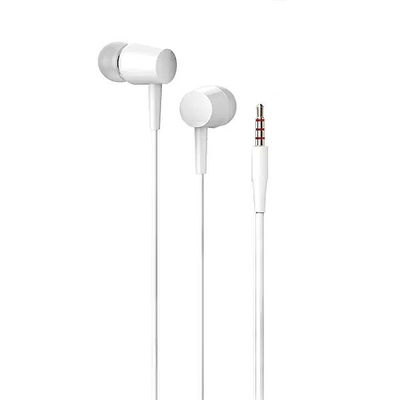 Kufje in-ear Denmen DR02, lidhje 3.5 mm, me mikrofon, të bardha