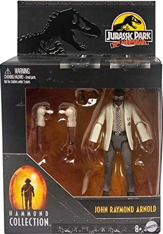 Figurinë aksioni Mattel Jurassic Park Hammond Collection John Raymond Arnold, 9.5cm, me nyje lëvizëse, shumëngjyrëshe