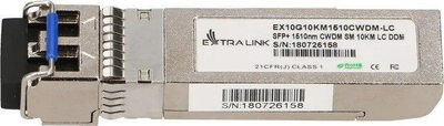 Modul rrjeti Extralink EX.13674 SFP+, 10 Gbit/s, fibër optike 1510 nm, ngjyrë argjendtë