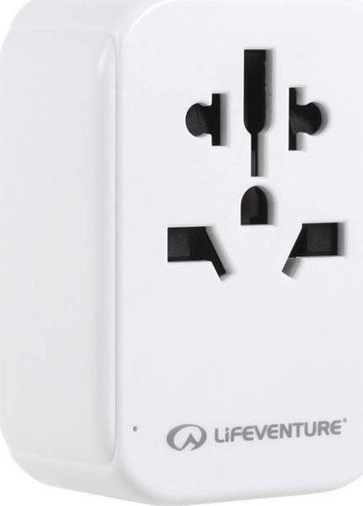 Adapter udhëtimi World to USA me USB, 2x USB, 1x USB C, i bardhë