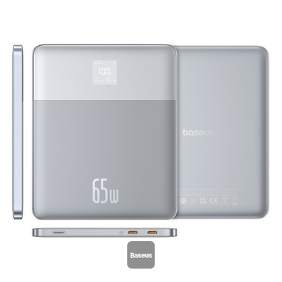 Power bank Baseus Blade2, 12000mAh, 65W, со дигитален екран, црн