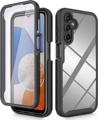 Mbrojtëse telefoni Defender 360 për Samsung Galaxy A15 4G 5G, 2 në 1, transparente, e zezë