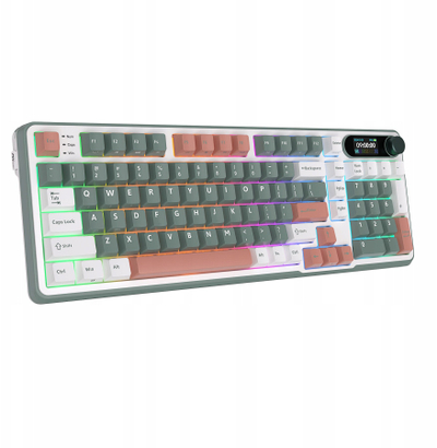 Tastierë mekanike RK ROYAL KLUDGE S98, 98 taste, ekran TFT, RGB, BT 5.0 2.4G USB C, e zezë