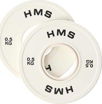 Disqe olimpike HMS CBRS05, 2x0.5kg, çelik me gomë, të bardha