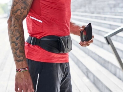Rrip vrapimi Shapeheart Belt AMZ, masa M, mbajtëse telefoni me magnet, i zi