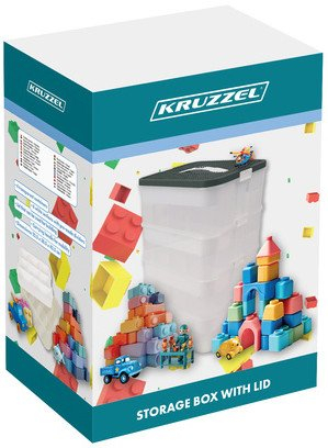 Kuti për rregullim Kruzzel Block Box 25757, 3 kate, 22L, transparente