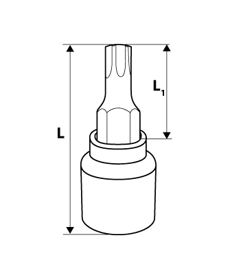 Bit çelësi Neo 1/2'' Torx T20, 55mm, ngjyrë argjendi