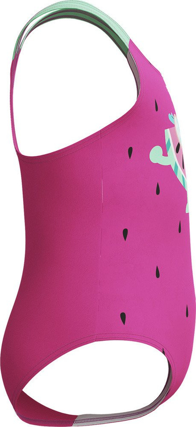 Kostum noti për goca të vogla Infant Girls Learn to Swim, me print, rozë