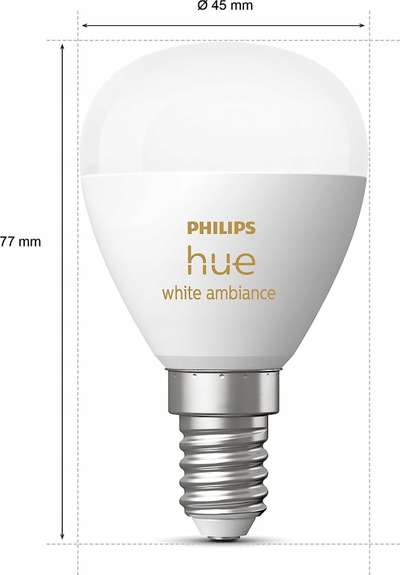 Llampë smart Philips Hue LED E14, Bluetooth, White Ambiance, e bardhë