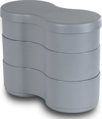 Enë snack Practic Snack Container, plastike, me kapak, gri