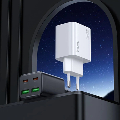 Karikues muri Hoco N52, 20W, USB A USB C PD QC3.0, me kabllo Type C në Lightning, i zi