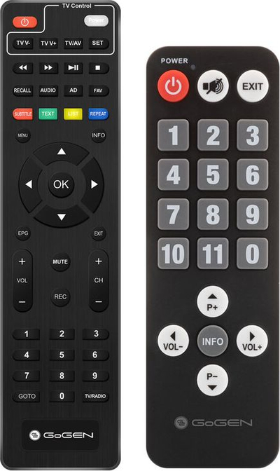 Tuner TV GoGEN DVB 143 T2 Senior, DVB T2, me regjistrim, i zi