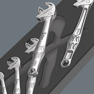 Set çelësa t’rregullueshëm Wera 6004 Joker FOAM INSERT, 5 copë, deri 24 mm