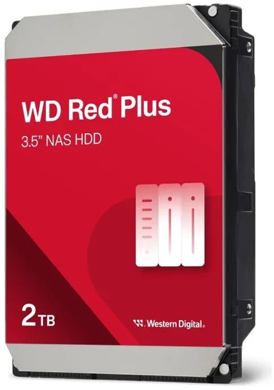Hard disk WD Red Plus, 2TB, 3.5", i kuq