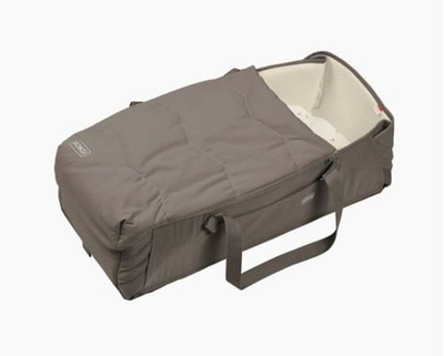 Shportë portative për bebe Voksi Carry Me, dyshek pambuku organik, material i papërshkueshëm nga uji, kafe Walnut Leaf