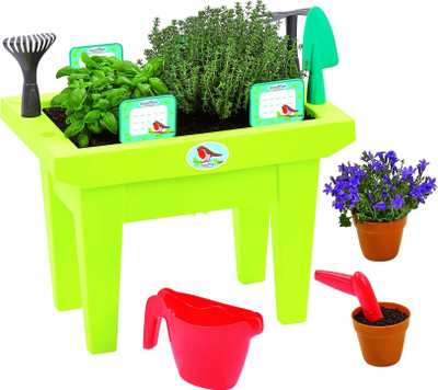 Tavolinë lodër për kopësht Ecoiffier The Filled Planter 4290, 31 cm, me 11 aksesore, jeshile