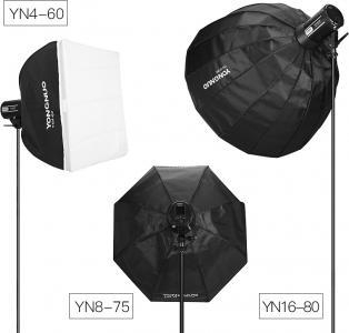 Softbox fotografik Yongnuo YN4-60, 60 x 60 cm, me mount Bowens, i zi