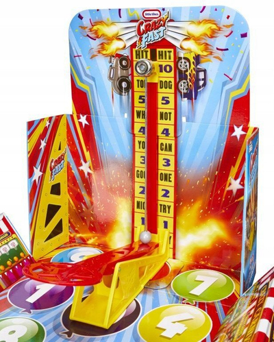 Set loje me makinë Little Tikes Crazy Fast Flip &amp; Fly Carnival, makinë me tërheqje, deri 15m distancë, shumëngjyrësh