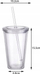 Gotë plastike MiiR Everywhere Straw Tumbler, 470ml, me kapak dhe pipëz, transparente