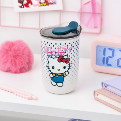 Termos Hello Kitty Travel Mug, 350 ml, për udhëtim, shumengjyrësh