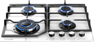 Pianurë me gaz Concept Solution PDV7460WH, 4 vatra, djegës WOK, e bardhë