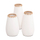 Set vazo dekorative HM4373, terrakotë, 3 copë, të bardha