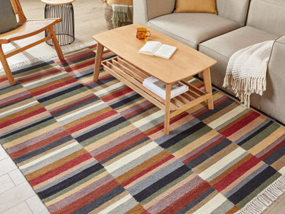 Tapet leshi MUSALER Wool Kilim, 160 x 230 cm, shumëngjyrësh