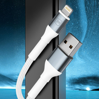 Kabllo USB 3mk Hyper Cable N-Series, USB-A në Lightning, 1m, e bardhë