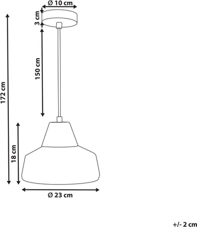 Lampë varese Beliani TALPARO, xham, E27, e zezë dhe ari