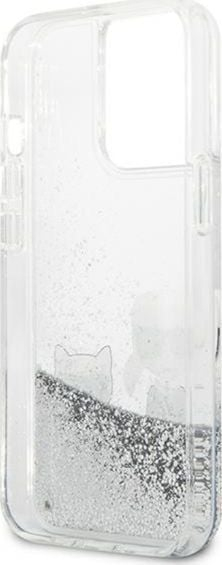 Kapak telefoni Karl Lagerfeld KLHCP13LGKCS, për iPhone 13 Pro, Liquid Glitter, argjendtë