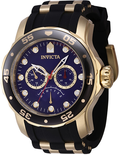 Orë dore për meshkuj Invicta Pro Diver Scuba Quartz 46965, e zezë