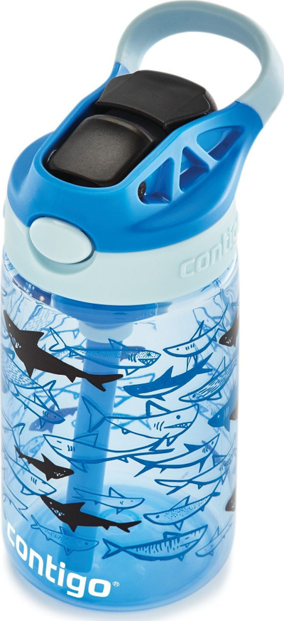 Shishe uji për fëmijë Contigo Easy Clean Autospout, 420ml, pa BPA, blu Sharks