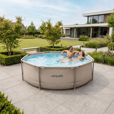 Pishinë kopshti VirtuFit Round Pool, Ø305 cm, 76 cm, bezhë