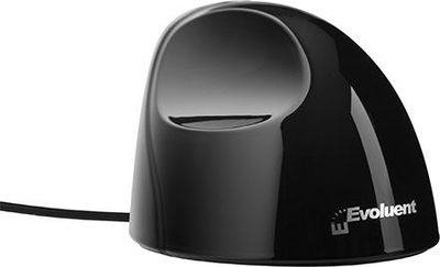 Maus BakkerElkhuizen Evoluent, me kabllo, USB, i zi dhe i argjendtë