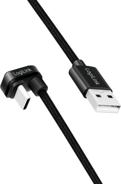 Kabllo USB LogiLink CU0193, USB 2.0, 2 m, USB C me USB A, e zezë