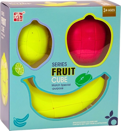 Puzzle edukativ 3D me fruta Lean Toys, plastik, të verdhë e të kuqe